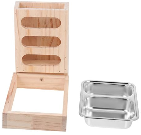 Happyyami 1stk Lebensmittel Box Aus Edelstahl Hasenkrippe Fressregal Für Lebensmittel Futternapf Für Hasen Manager Für Kaninchenfutter Kaninchen Trinkschale Kaninchengehege Drinnen Hölzern