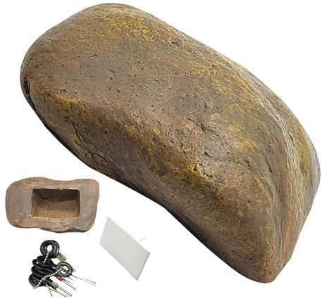 Dölj en nyckel på utsidan – 11,5 x 8 x 4,5 cm dölja en nyckelsten, nyckelskydd utomhus, säker nyckelhållare sten, dold sten nyckellås låda, dold sten nyckelfodral, harts reservnyckel skydd