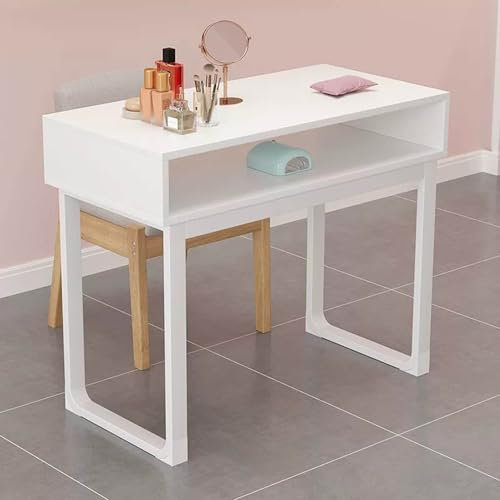 Stazione da tavolo moderna professionale doppia tecnologia per unghie con cassetti portaoggetti in legno per nail art stazione di lavoro per spa salone di bellezza