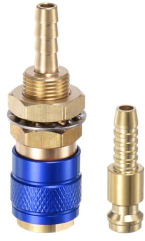 Ieron Attacco rapido per Gas e Acqua da 6 mm, Blu, per Saldatura ad Arco di Argon, connettore rapido per Torcia di Saldatura raffreddata ad Acqua, Flusso efficiente di Acqua e Gas