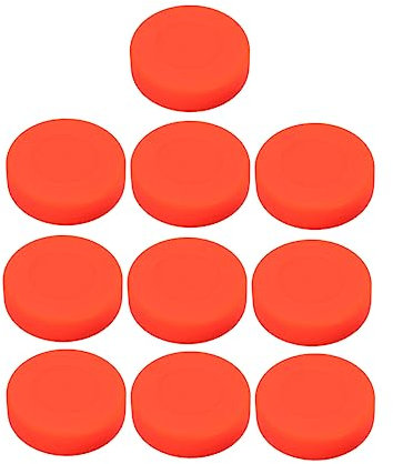 Supvox 10stücke Teilige Einstellbare Härte Gummierte Ice Hockey Pucks Matte Standard Hockeybälle Für Roll Straßenhockey Erwachsene Junge Mädchen Ab Jahren Robust Griffig rutschfest Orange