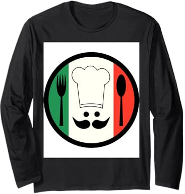 Italian Flag Chef Pizza Maker T-Shirt Long Sleeve T-Shirt