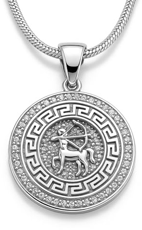 LillyMarie Damen Halskette Sternzeichen Silber 925 mit Zirkonia