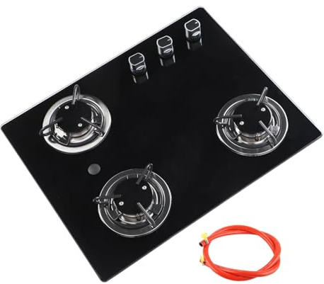 Gearwell Gas Stove Top, LPG Cooktop 3 Burners Compatible with Boat Caravan RV, Portable Gas Burner, Adjustable Firepower Stove Unit