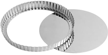 Fox Run Stainless Steel Tart Pan With Removable Bottom, 9 Quiche Baking Pan