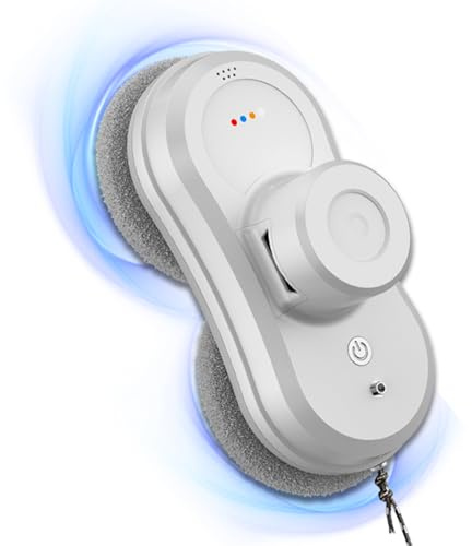 Robot lavavetri con Getto d'Acqua, pulitore Elettrico Intelligente per vetri con Potente aspirazione da 5600 Pa, Telecomando, per specchi Interni ed Esterni, Bianco-W R1