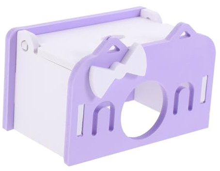ANDRESLAD Casa De Escondite para Hámster Pequeña Resistente De PVC Color Púrpura, Casita Multifuncional para Dormir y Jugar En Jaulas, Suministros para Mascotas Pequeñas y Roedores