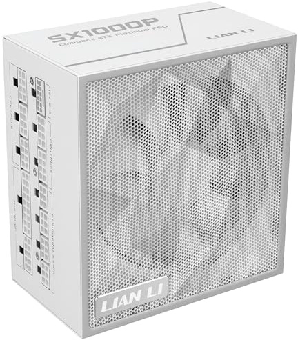 Lian Li SX1000P Netzteil – 1.000 W Weiß | 80 Plus Platinum Effizienz, Vollmodulare abnehmbare Kabel, ATX 3.1 & PCIe 5.1, Modernes & Leises Gaming-PC PSU