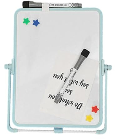 Magnetisk raderingspanel | dubbelsidig memo-anteckningsblock med bordsstativ | skrivbordswhiteboard inklusive boardmarkeringar | för , lägenhet, studenthem, klassrum, skola