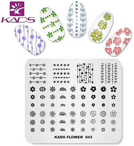 KADS Plantilla para Uñas Flor Plantilla de Estampado de Uñas para DIY Arte de Uñas