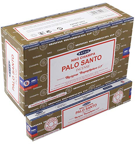 Satya Nag Champa - Palo Santo Incense Sticks | 12 Packs X 15 Grams | Box Of 180 Grams | Export Quality