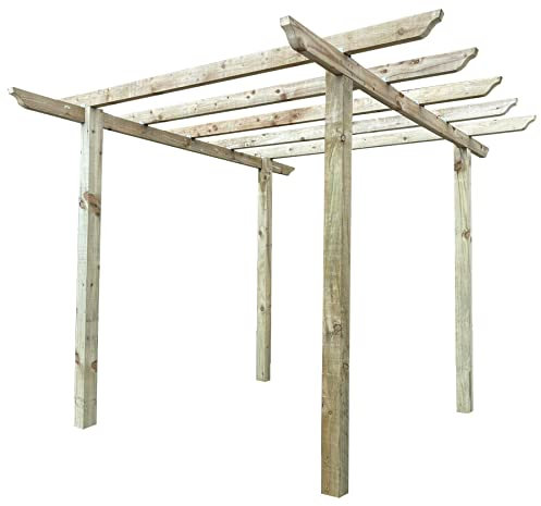 PGS Heavy Duty Wooden Pergola Kit Garden/Patio/BBQ/Hot Tub (Height: 2.4mtre | Width/Length 3m Champion Design Rafters)