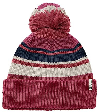 Jack Wolfskin Unisex Kinder Pompom Kids Beanie M tze, dark fuchsia, Einheitsgröße EU