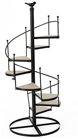 PASPRT Portavasi Moderno in Ferro Vintage, Supporto per Piante a 8 Livelli con Scale a Spirale, Porta-espositore per Erbe aromatiche in Vaso di Fiori, scaffale in Vaso