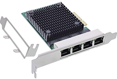 InLine® nätverkskort 4 portar, PCIe x4, 2,5 Gb/s LAN-kort, för Windows & Linux, inkl. låg profil, 51127A
