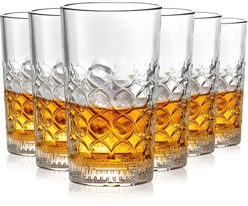 Tefrine Whiskygläser-Set, altmodische 238 ml, perfekt für Whiskey, Scotch, Bourbon, Cocktails, Säfte und Getränke, elegantes Trinkgeschirr-Set, ideal für Zuhause, Bar oder Geschenk, 6-teilig