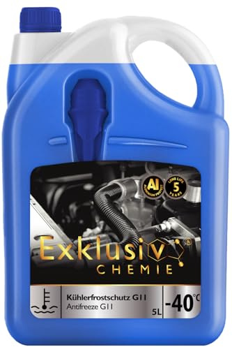 Exklusiv Chemie Antigel G11 - 5 litres - 5 ans - Liquide de refroidissement G11 bleu jusqu'à -40 °C - Prêt à l'emploi - Protection durable