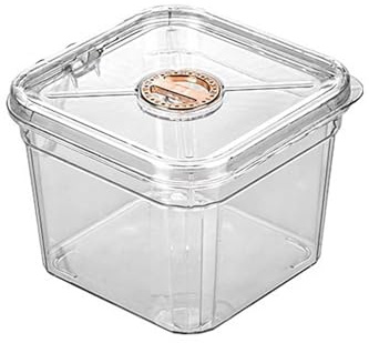 Fischglas Mini-Aquarium aus transparentem Acryl mit Deckel, quadratisch, kleines Aquarium, 15 x 15 x 11,5 cm