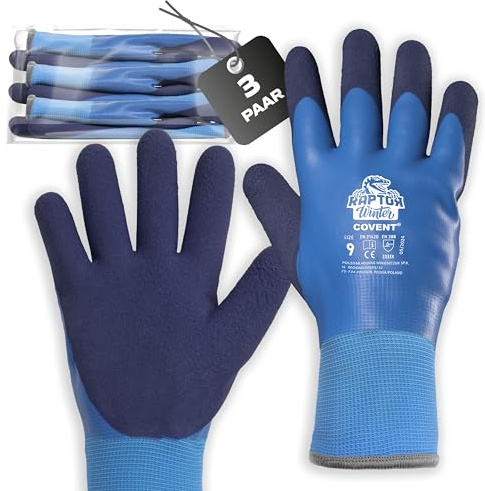 Covent Winter Arbeitshandschuhe Herren Gr 9 (3-er Set) - Warme Montagehandschuhe - EN388 Bauhandschuhe für Bauarbeiter, Lagerarbeiter und Transportarbeiter