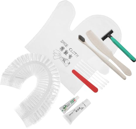 iplusmile Peigne en Paille de Blé Couleurs Couleur Aléatoire Soins Personnels Kit Hygiène Dentaire Jetable Brosse à Dents Souple Bonnet de Bain et Rasoir pour Maison et Guesthouse