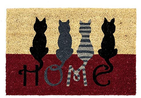 Dcasa - Felpudo 40X60 Coco Fibra Gatos Home