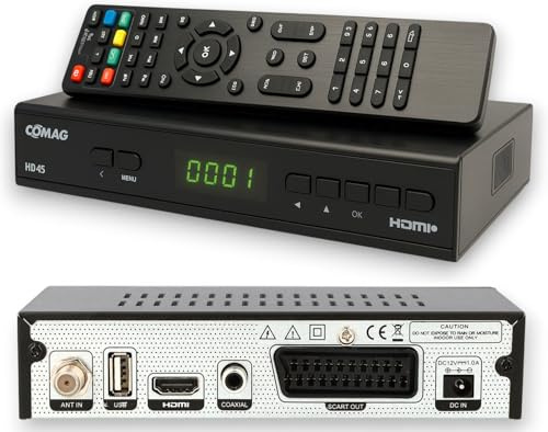 COMAG HD45 Digitaler HD Sat Receiver (Full HD, HDTV, DVB-S2, HDMI, SCART, PVR-Ready, USB 2.0) ohne HDMI Kabel