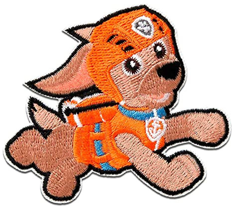 Paw Patrol Zuma - Aufnäher, Bügelbild, Aufbügler, Applikationen, Patches, Flicken, zum aufbügeln, Größe: 5,8 x 6,6 cm