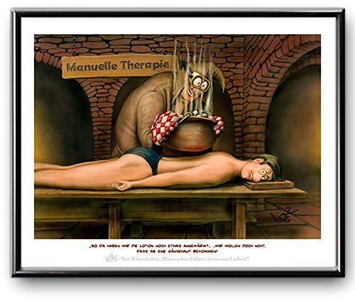 Veit`S Bilder Wandbild Cartoon Beruf Physiotherapie Lotion - Wir wollen doch Nicht, DASS Sie eine Gänsehaut bekommen! (Mittel 40x50ohne Rahmen)