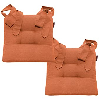 Magma Heimtextil Stuhlkissen Sitzkissen Schleifenband Auflage Polster Stuhl Stuhlauflage Rattanstühle extra dick Esszimmerstühle 2er Set Indoor Outdoor