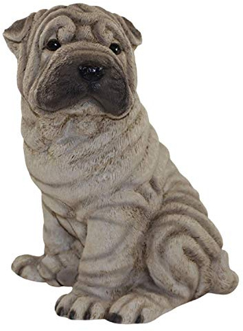 Castagna Kollektion Deko Figur Hund Chinesischer Faltenhund Shar Pei Welpe Hundefigur sitzend aus Resin Höhe 24 cm