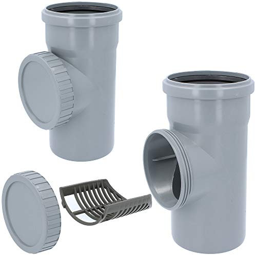 Filtre pour tuyau de descente DN 100 Ø 110 mm Gris | Filtre de tuyau de pluie avec tamis pour tuyau de pluie, collecteur de pluie, gouttières, protection contre les feuilles