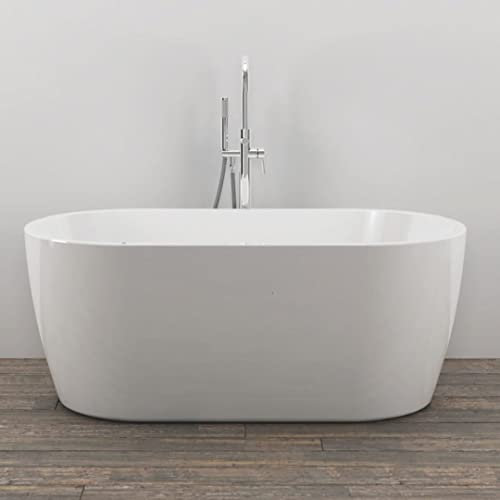 Vasca Da Bagno Free Standing 002 Acrilico Bianco Lucido Ovale L138xH57xP75