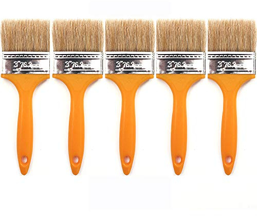 Lot de 5 pinceaux de peinture pour peinture murale et bois, taches, colles et gesso (5,1 cm)