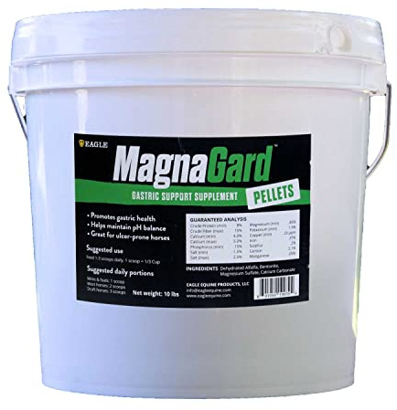 MagnaGard Pellet, Gastric Support Supplement for Horses | Palatable Alfalfa Pellet with Calcium, Magnesium, and 50+ Trace Minerals | 30 Day Supply
