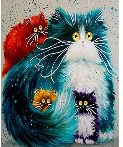 Katze Ölbild Nach Zahlen Tier Leinwand Diy Bastelsets Für Erwachsene Rahmen Acrylfarbe Färbung Malen Nach Zahlen Wandkunst Dekor, Kein Rahmen, 40 X 50 Cm Malen Nach Zahlen Kits Für Erwachsene Anfäng