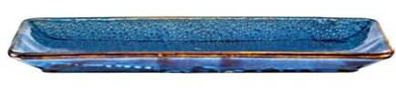 Verlo DEEP Blue Servierplatte Rechteckig 35,5x16,5 cm Teller Rechteckig Servierplatte Kuchenplatte aus hochwertigem Porzellan