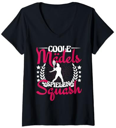 Squash Squashspielerin Coole Mädels spielen Squash T-Shirt mit V-Ausschnitt