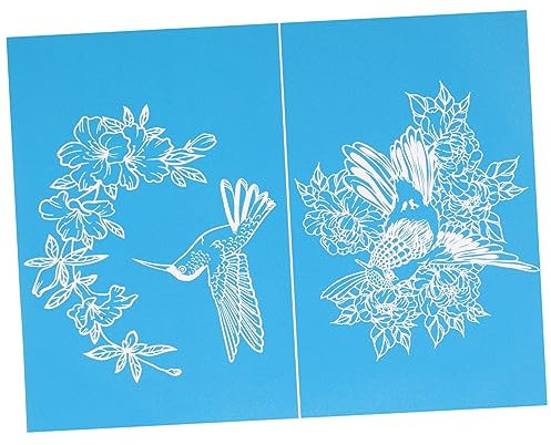 NUOBESTY 2 Blätter Siebdruck-Vorlage siebdruck set schaber bastelzeug craft schablonen Gaze professionelle Zeichenschablone bequemer Mesh-Transfer waschbar das Schild Zubehör Gittergewebe