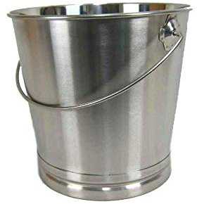 AcMax Eimer Kücheneimer Futtereimer Milcheimer Sektkühler Eis-Eimer Edelstahl 20 Liter mit Skala