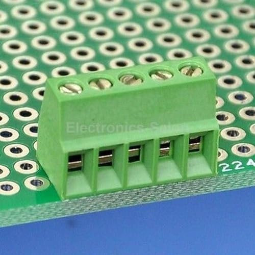 10Stück 5 Pole 2,54 mm/0,1 Zoll Leiterplatten-Universal-Schraubklemmenblock
