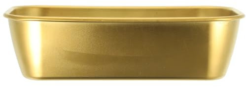 Luxshiny Plat À Lasagne Grille-Pain Profond Four Plateau Pan Rectangulaire Plat De Cuisson Plaque À Rôtir En Métal Pour Four Grillage Cuisson Doré