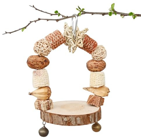 Altalene per uccelli, altalena per pappagalli, trespolo, blocchi di legno altalene per parrocchetti, calopsitte, pappagallini, piccioncini, cacatua