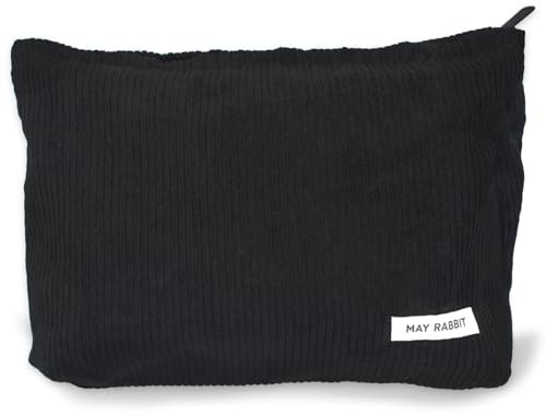 1 Pcs Kosmetiktasche,Schminktasche,Tasche,Kleiner Kulturbeutel Damen,Cord Kosmetiktasche,Makeup Organizer,Kulturtasche,Make-up Taschen,Waschtasche für Reisen,Damen,Mädchen(Schwarz)