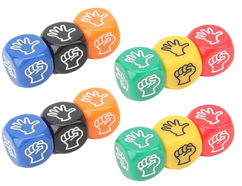 Rrlihjgu Spielwürfel – Finger-Ratespiel Würfel | 6-seitige Familienspiele lustige Würfel, Set mit 12 Partyspielwürfeln, Steinpapierschere, Würfel für Familienabende