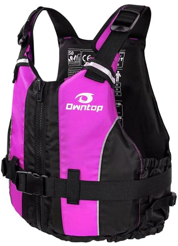 Owntop Aiuti di Galleggiamento Adulti, Schiuma Giubbotto di Galleggiamento con Cinturino all'imbracatura Tasca Interna Unisex per Paddleboarding Kayak SUP Pesca - Rosa XS/S