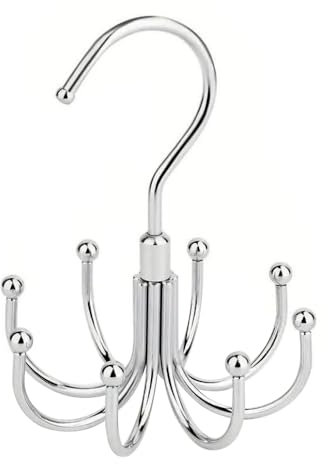 FDEETY Cintre Soutien Gorge Suspendu Ceinture Porte Cintres Metal Crochet pour écharpe Cintres Porte Cravates Rangement Gain De Place Porte Foulard Etendoir De Porte(Argent)