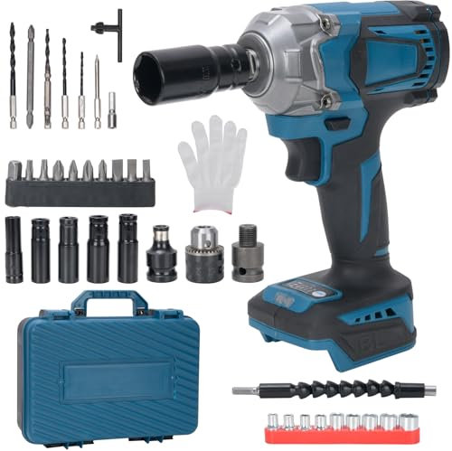 HENYEER 700 Nm Clé à chocs sans fil compatible avec batterie Makita 18 V, clé sans balais professionnelle 1/2 pour pneus de voiture, échafaudages et assemblage automobile (sans batterie ni chargeur)