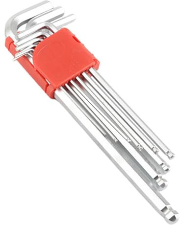 Strumento Di Serraggio Esagonale - Cacciavite Esagonale A Forma Di L Con Chiave A Brugola Da 9 Pezzi | Set Chiavi A Brugola Con Testa Sferica Lunga | Chiave A Brugola Estesa, Chiave A Testa Sferica