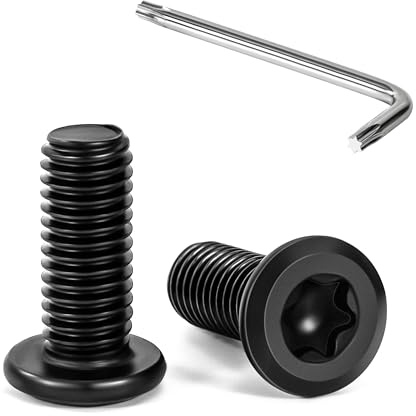 Tunejoy Flachkopfschrauben Trox M8 x 20 mm Schwarz Flachkopf Schrauben Edelstahl A2 V2A Möbelschrauben Innensechskant Vollgewinde mit T40 Inbusschlüssel 20 Stück