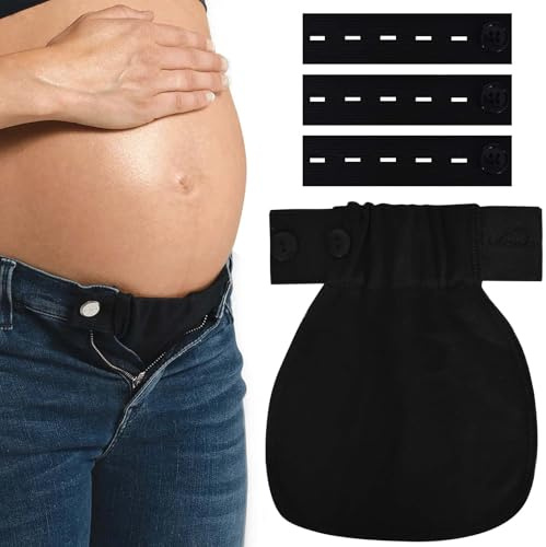 4 Stück Schwanger Hosenerweiterung, Hosenknopf Verlängerung,Hosenbunderweiterung, 3 Stück Verlängerungsschnalle, Schwangere Frauen Knopfverlängerung Für Hosen,Geeignet Für Schwangere Frauen